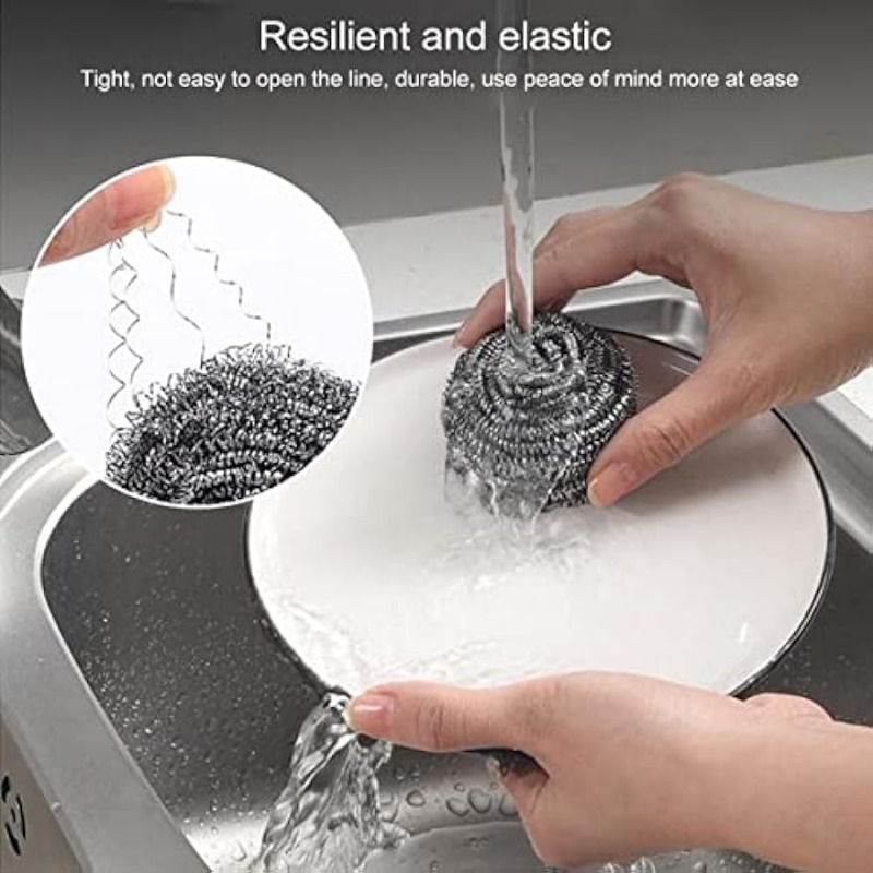 Dishwashing Wire Ball, Stainless Steel Wire Ball Scrubber, Metal