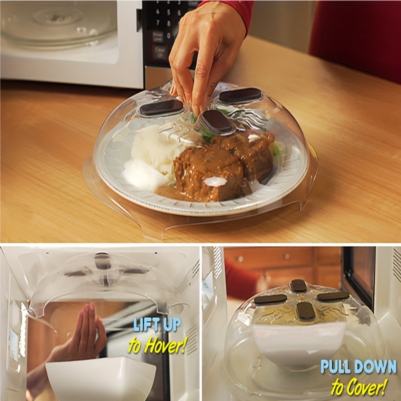 New Food Splatter Guard Microwave Hover Anti-Sputtering Cover with Steam  Vents 