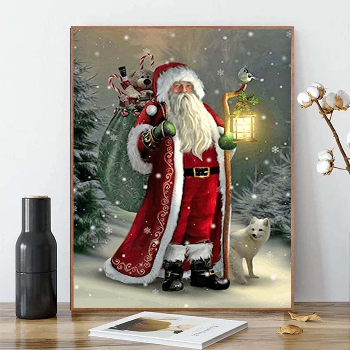 

1pc Christmas Diamond Painting Kit For Adults, 5d Diy Diamond Art Painting Crafts, Round Full Santa Claus Diamond Painting For Home Decor, Wall Decoration Holiday Gift, 20x30cm/7.9x11.8inch, Frameless