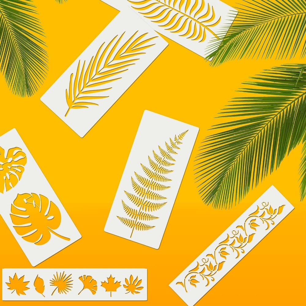 Large Leaf Stencil Palm Fern Leaf Stencils For Painting On - Temu