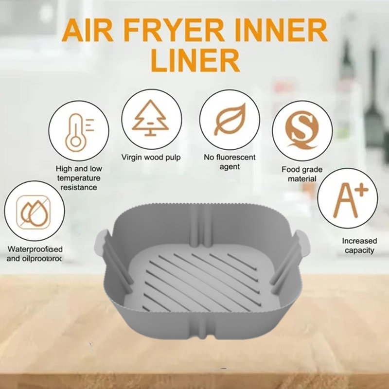 Reusable Silicone Pot Liner For Square Air Fryers Non Stick Oven Baking  Tray Easy To Clean Home Kitchen Air Fryer Accessories - Appliances - Temu