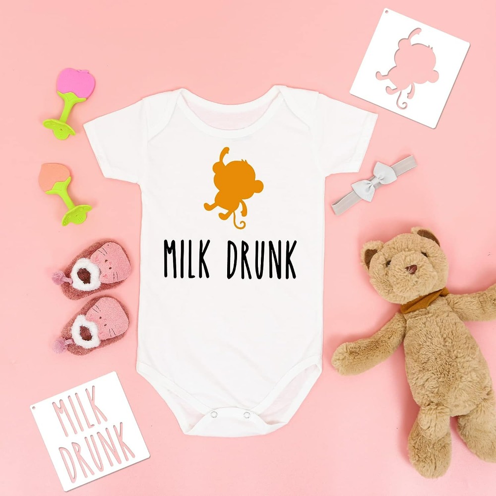 Cute Baby Shower Stencils For Onesie Decorating Kit, Shirt Fabric Stencils  For Clothes Phrases Mixed Animals Pattern Templates For Onesies Bibs  Bodysuit Bags Shirts Shoes - Temu