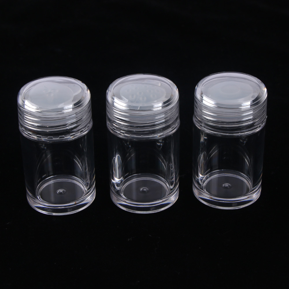 HAHIYO 3Pcs 30ml/1oz Plastic Empty Travel Powder Container Small Loose  Powder Compact Case Makeup Cosmetic Jar Refillable Powder Box No Leak  Powder