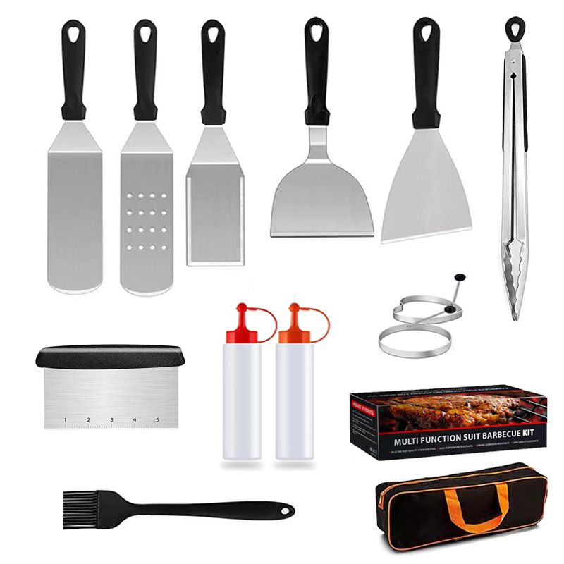 Griddle Accessories Kit and Burger Press, Flat Top Grill Accessories Set  for Blackstone and Camp Chef, Grill Spatula Set Stainless Steel BBQ