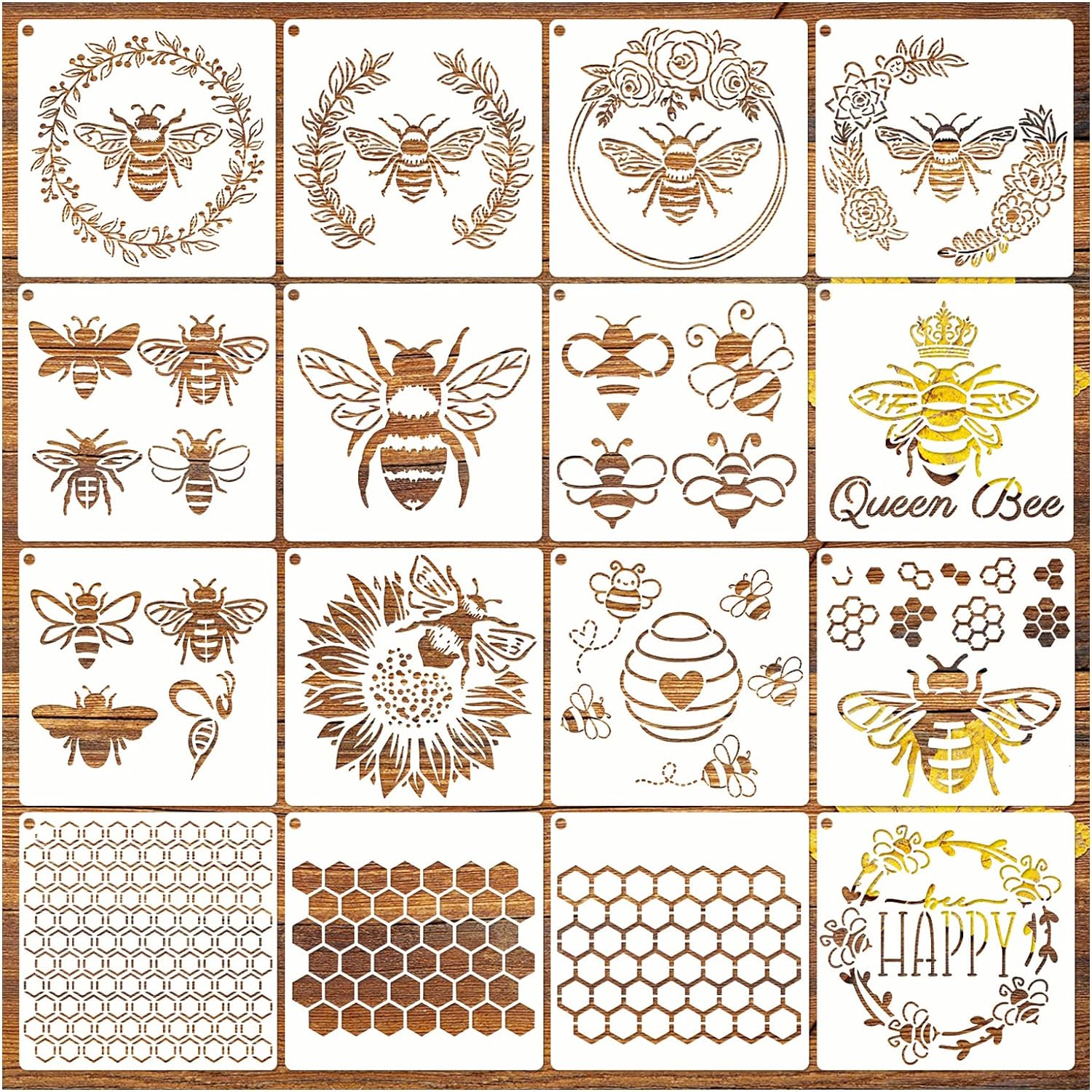 HONEYCOMB STENCIL HEXAGON BEEHIVE BACKGROUND PATTERN PAINT ART CRAFT BEE  NEW #2