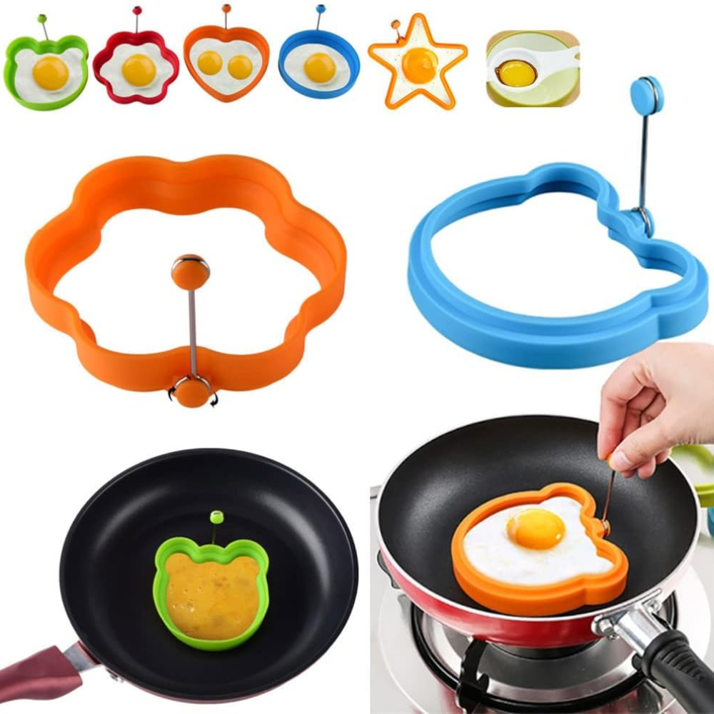 4.7'' One Egg Frying Pan Portable Mini Fried Egg Pan Heart Flower