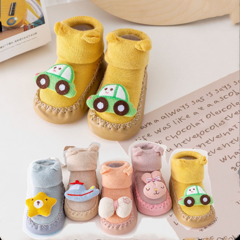 Chaussons chaussettes animaux coton épais bébé fille