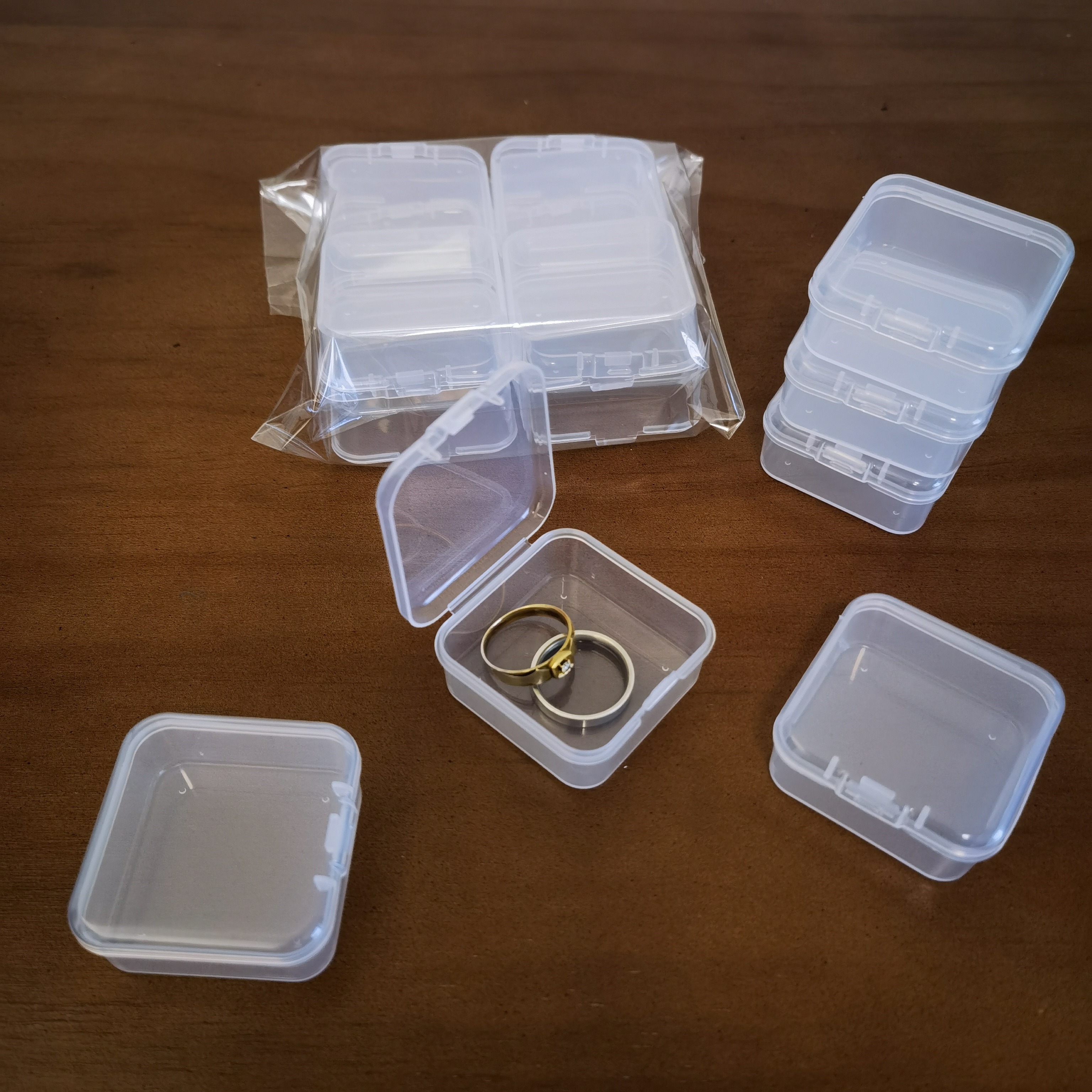 Organizadores de cuentas pequeñas, 16 cajas de almacenamiento de plástico,  mini contenedores de almacenamiento de cuentas transparentes con tapa con