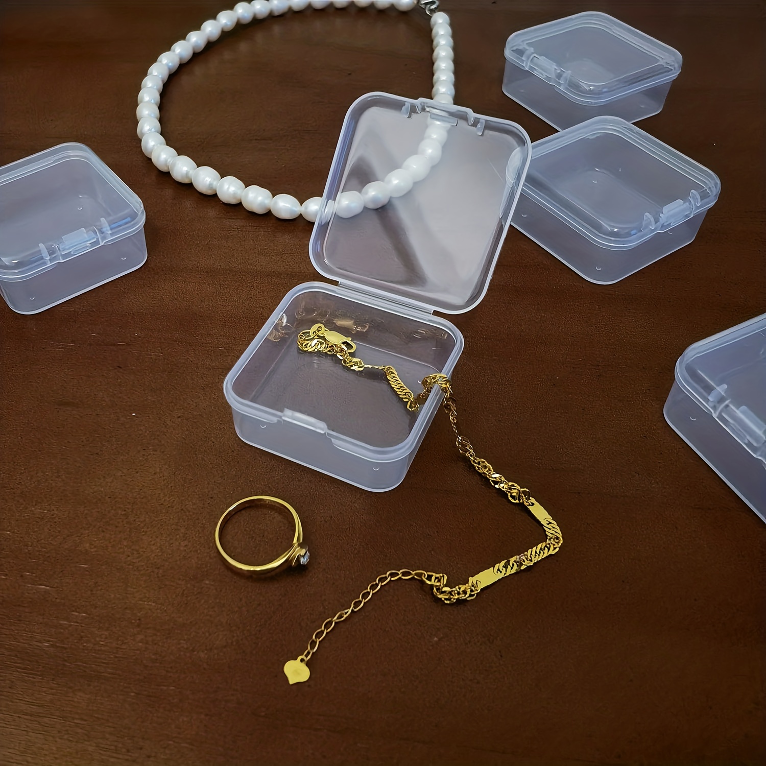 4 Pieces Plastic Jewelry Box, Clear Plastic Jewelry Box, Sort