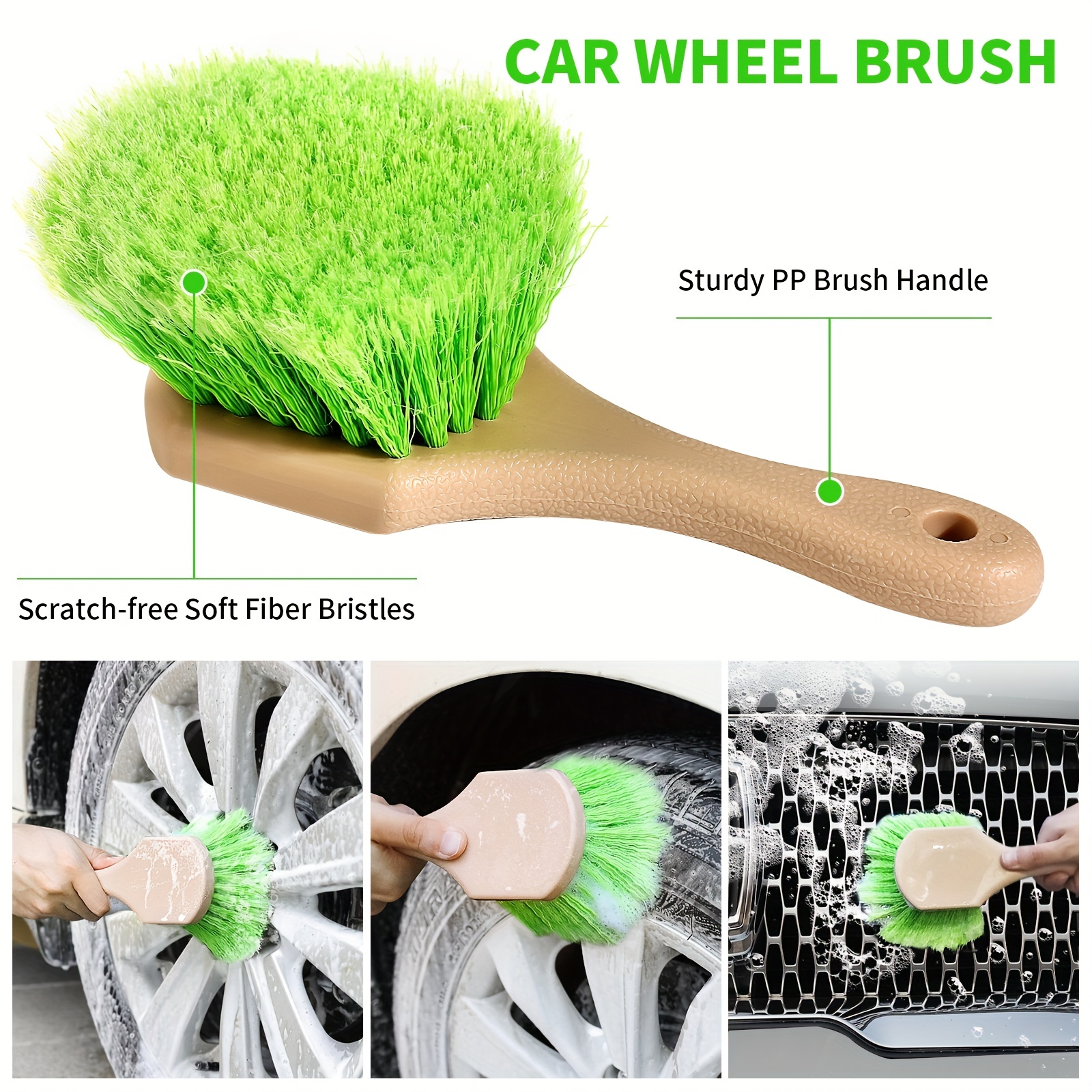 Car Wheel Brush Automotive Detailing Brush Steel Ring Hub - Temu