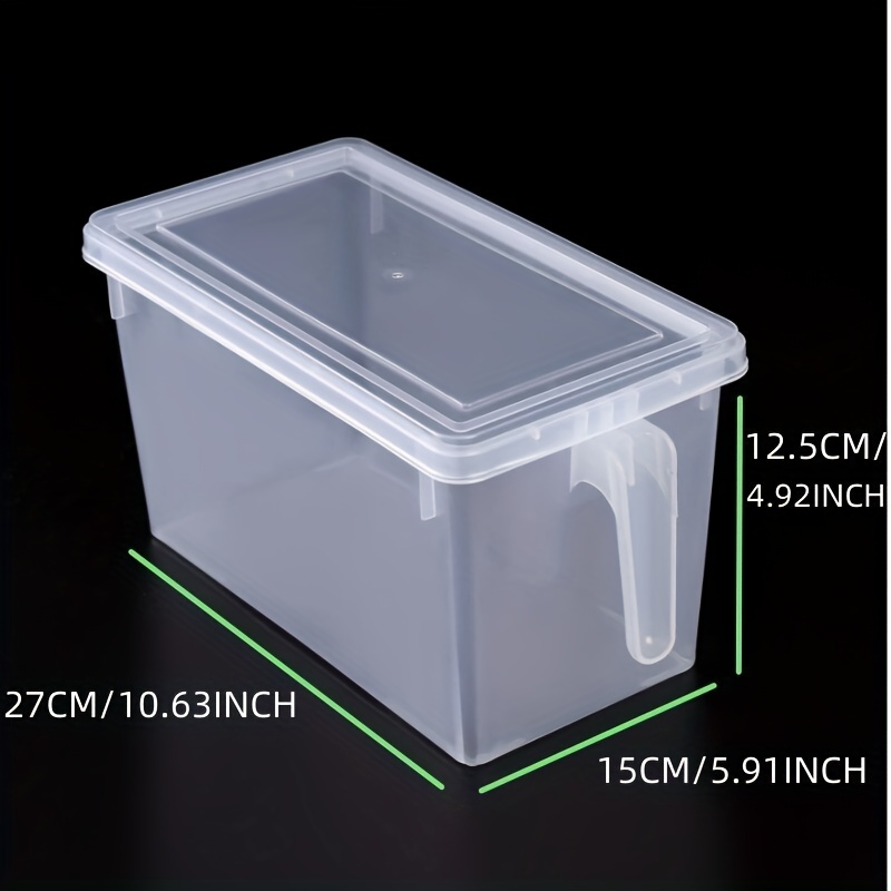 Comprar Caja de almacenamiento de alimentos transparente, contenedor de  almacenamiento de alimentos con tapa, botes de plástico para organización  de cocina y despensa, 1 ud.
