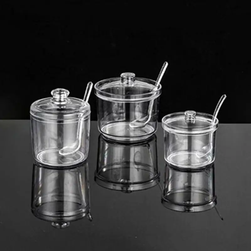 Clear Spice Jar Sugar Bowl Spice Storage Pot With Lid And - Temu