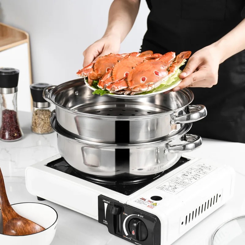 Household Large Steamer, Thickened All-in-one Stainless Steel Three-layer  Steamer, For Electromagnetic Stove, Gas Stove - Temu