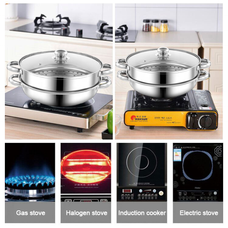 Stainless Steel Steamer Double Ear Steamer Metal Steamer - Temu