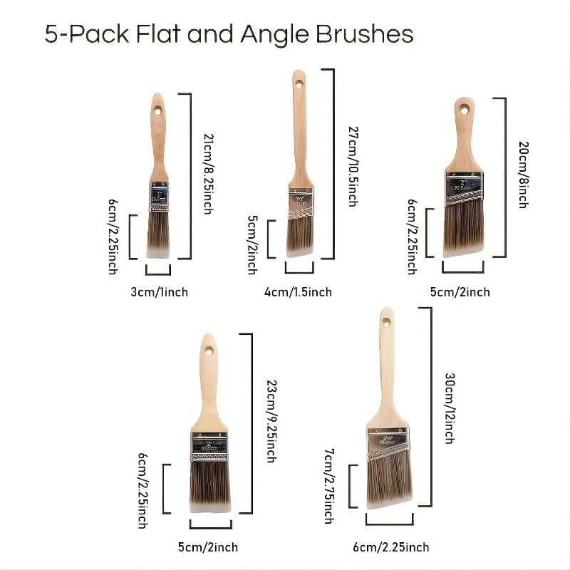 Basics 1 Flat Edge Master Pro Paint Brush, POLYESTER, Brown