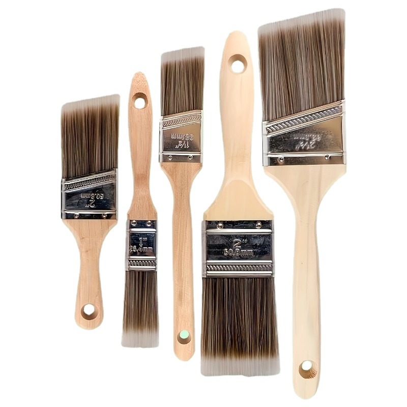 Wide Soft Tip Bristle Paint Brush Set Stain Varnish Set With - Temu