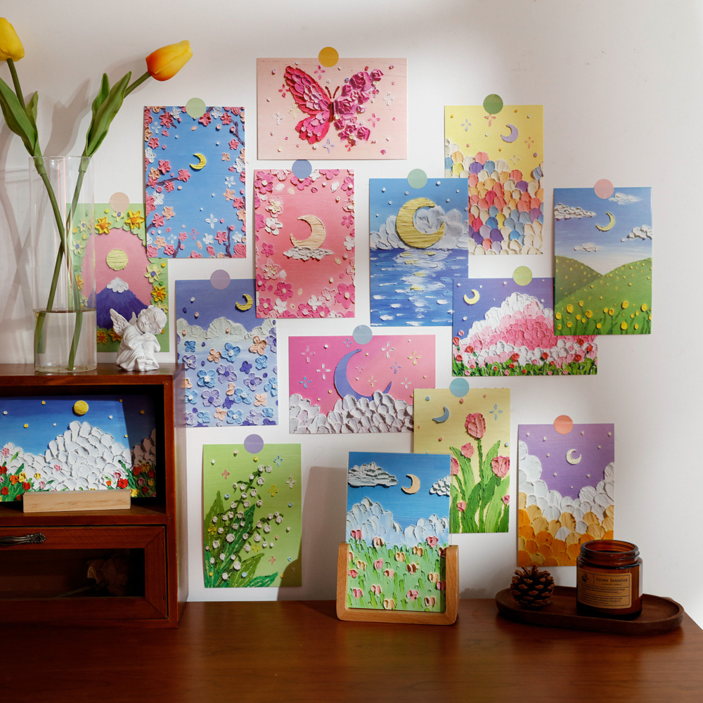 3d Art Postcards Poster Decorations With Flowers Plants - Temu