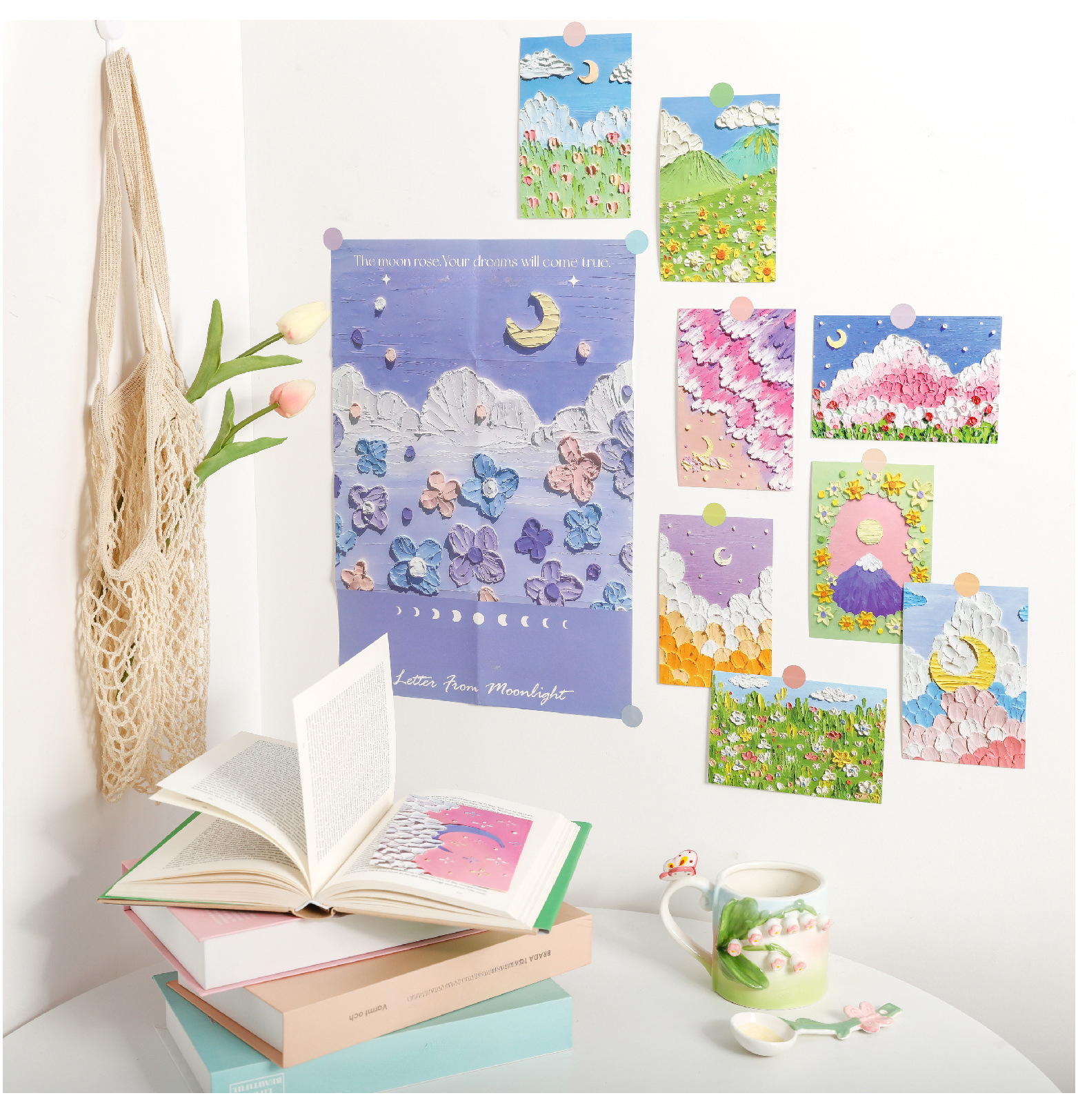 3d Art Postcards Poster Decorations With Flowers Plants - Temu