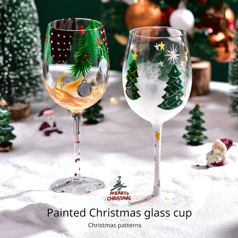 Abaodam 1 Pc Vetro Di Natale Bicchieri Di Soda Regalo Di Bicchiere Di Vino  Di Natale Bicchieri Per Bevande Tazze Di Vetro Natalizie Calice Di Vino
