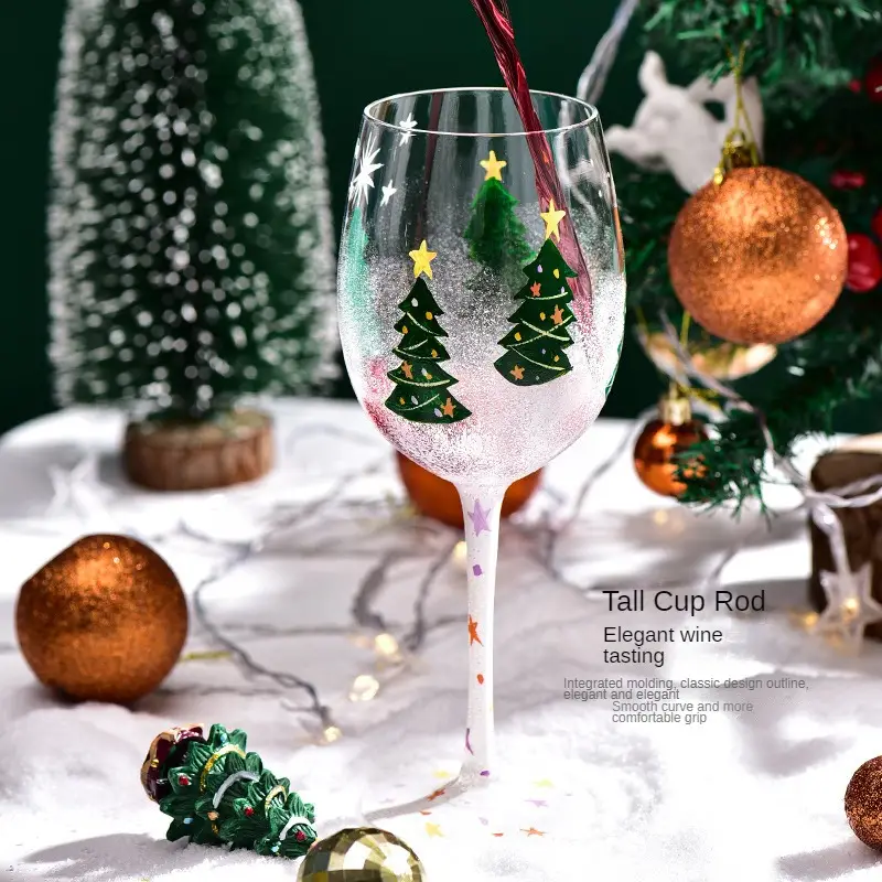 Christmas Pattern Wine Glass Champagne Glass Goblet For - Temu