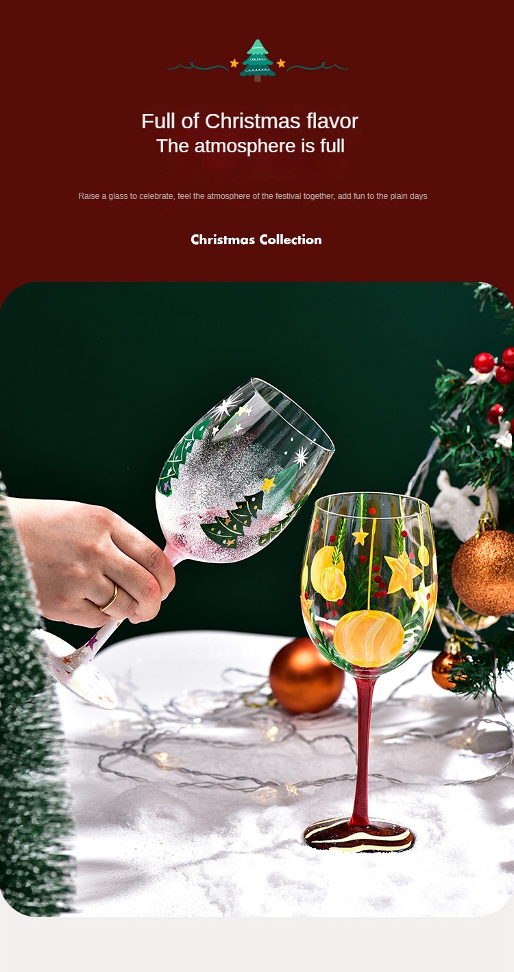 Christmas Pattern Wine Glass Champagne Glass Goblet For - Temu