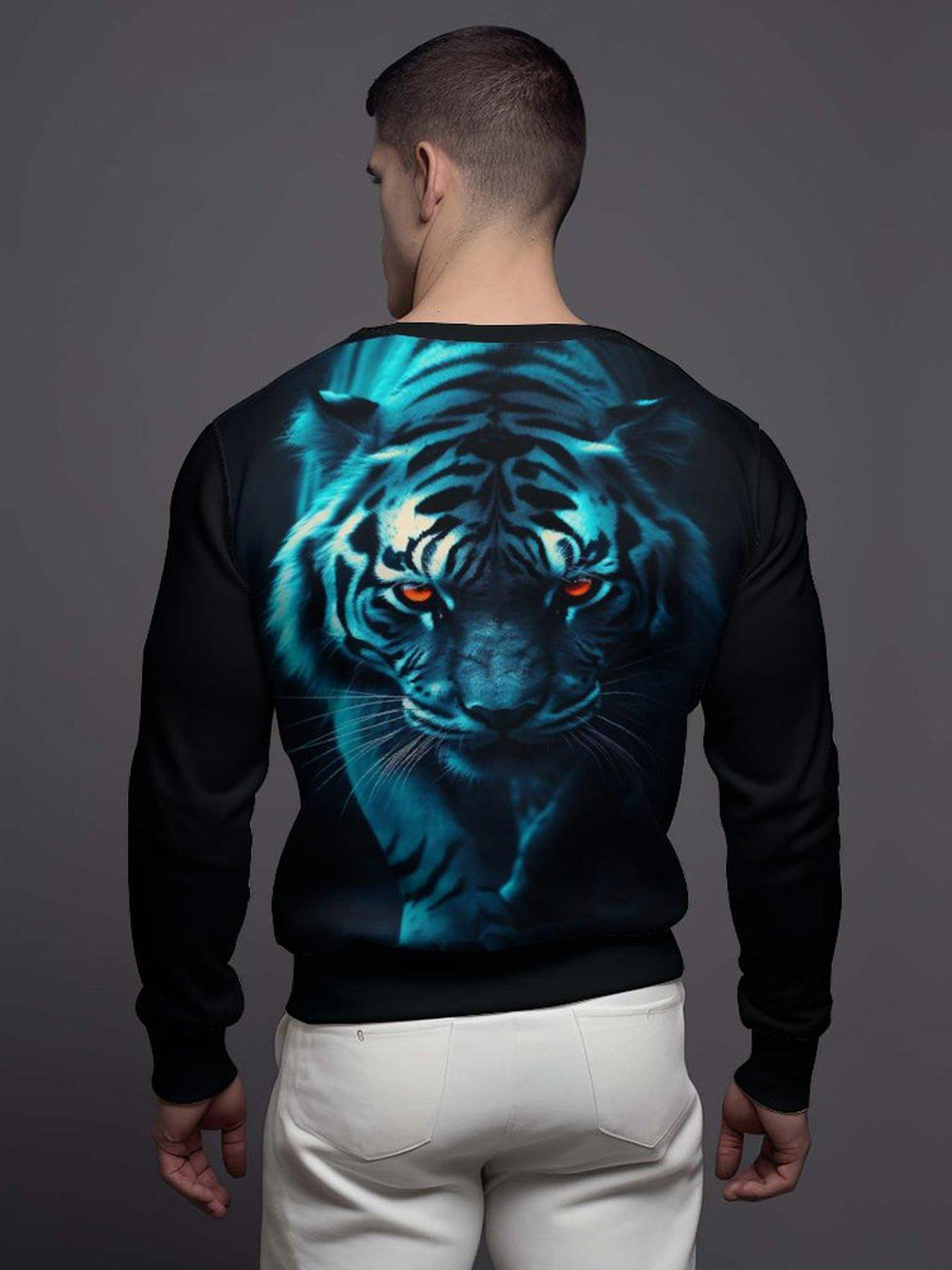  New White Tiger 3D Face Men's T-Shirt Black : Clothing, Shoes &  Jewelry