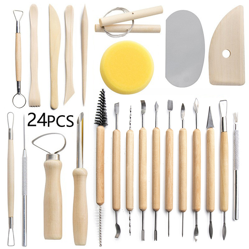 CORHAD 1 Set Clay Tools Pottery Modeling Tools Clay Modeling Tools Pottery  Tools and Supplies Ornament Kits Wooden Sculpting Tool Pottery Carving
