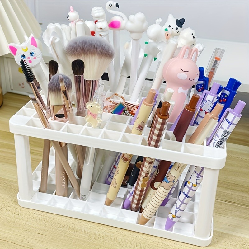 72 Holes Pen Holder Plastic Paint Brush Stand Makeup Brush - Temu