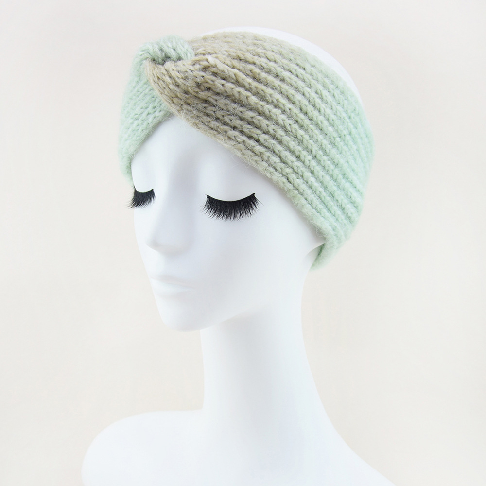 Mint green knitted headband