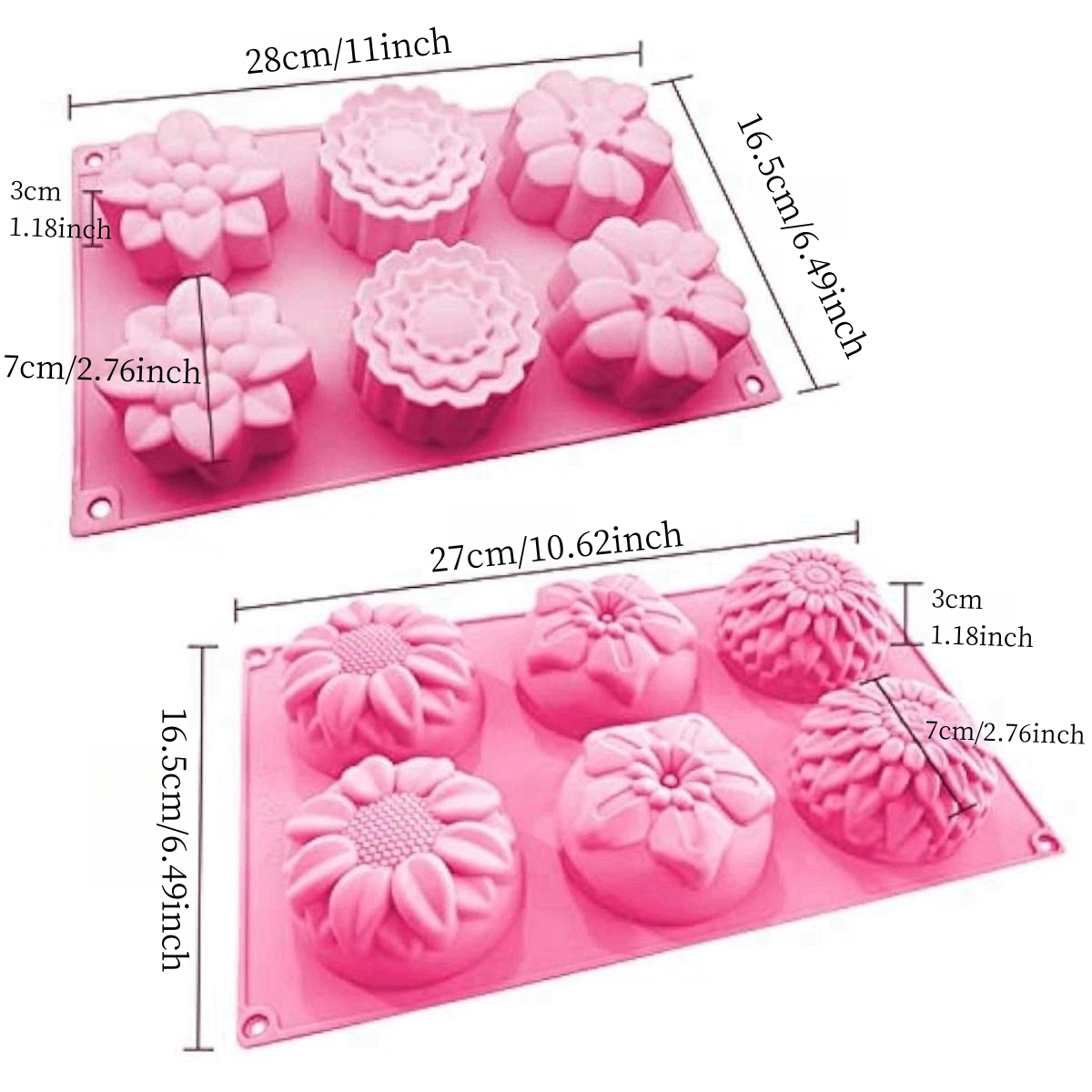 Soap Mold 4 Cavity Silicone DIY Silicone Baking Molds Shapes