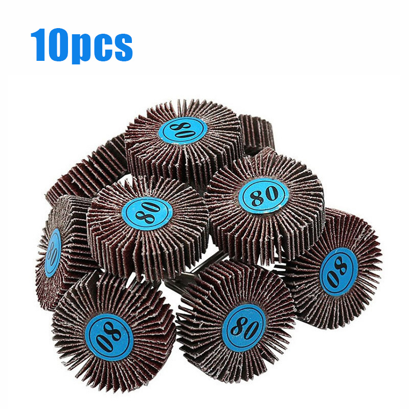 5/10pcs 80 Grit Louver Grinding Sanding Sandpaper Flap Wheel Discs 3.0mm Shank Shutter Polishing Wheel For Rotary Tools