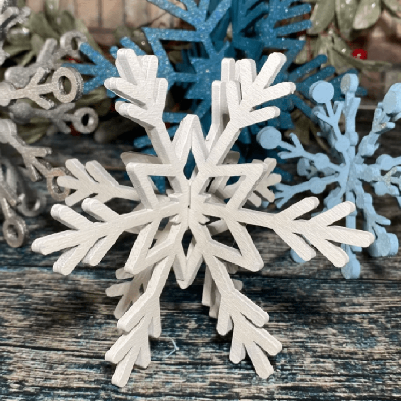 Wood Snowflakes Christmas Decor Christmas Tiered Tray Winter - Temu