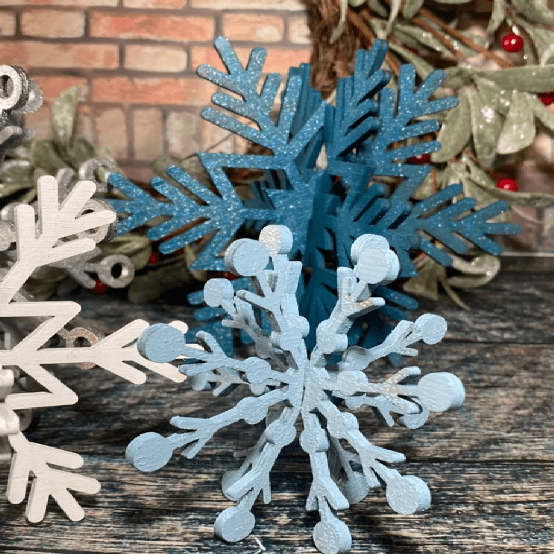 Wood Snowflakes Christmas Decor Christmas Tiered Tray Winter - Temu