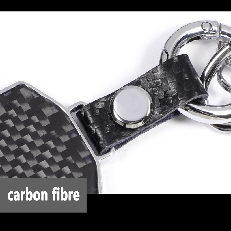 Porte-clés de voiture en fibre de carbone, porte-clés en alliage