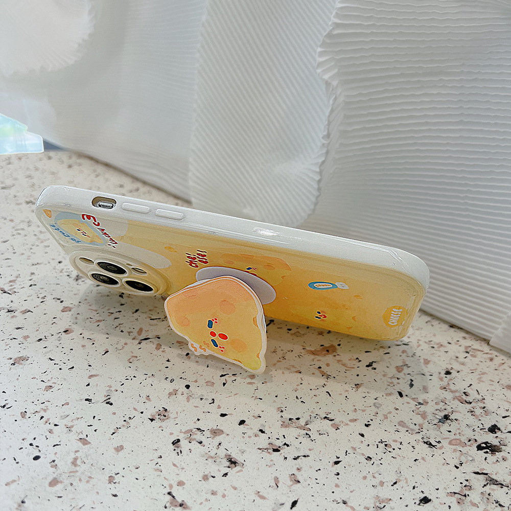 Coque de téléphone avec support de fromage 3D, étui antichoc pour