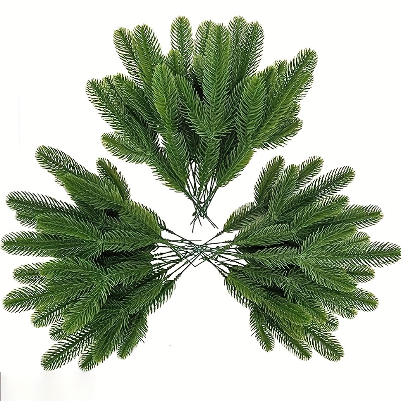 15/30/45pcs Artificial Pine Branches, Christmas Tree Branches For  Decoration, Artificial Pine Tree Branches For Christmas Wreath Home Decor