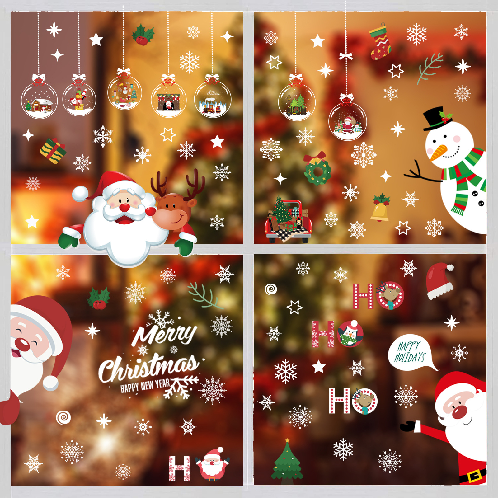 New Christmas Stickers Electrostatic Window Glass Stickers