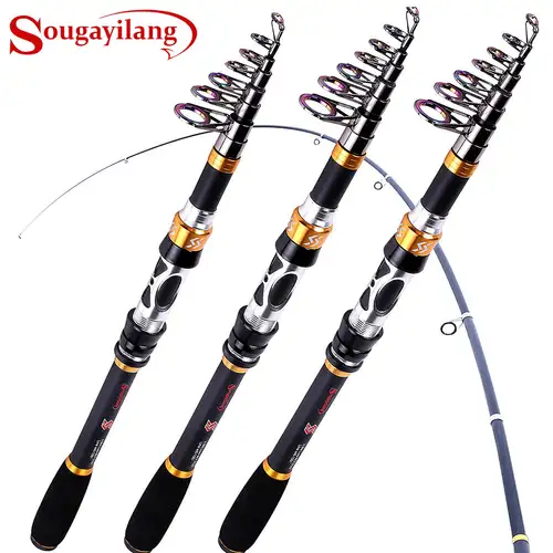 Sougayilang Carbon Fiber Blue Fishing Rod With Stainless - Temu