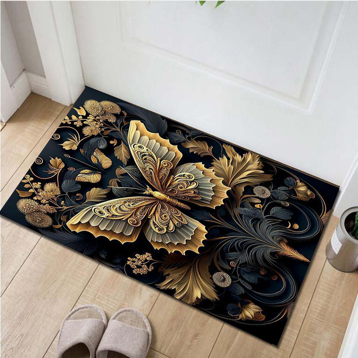 Butterfly Decorative Rug, Monarch Butterflies Vintage Damask Inspired  Design, Quality Carpet for Bedroom Dorm and Living Room, 6 Sizes, Burnt  Sienna