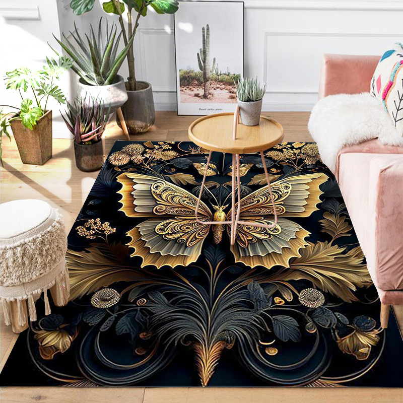 Butterfly Decorative Rug, Monarch Butterflies Vintage Damask Inspired  Design, Quality Carpet for Bedroom Dorm and Living Room, 6 Sizes, Burnt  Sienna
