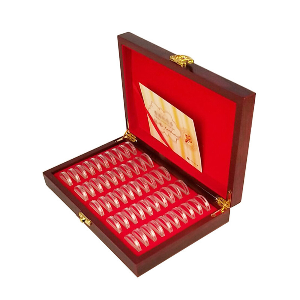 

Adjustable Wooden Coin Display Case, 1pc 50 Slot Commemorative Zodiac Coin Collection Box