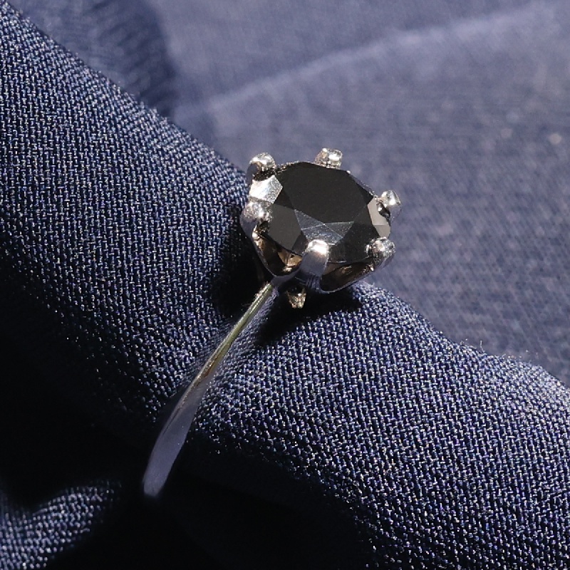 1ct Anillo Compromiso Moissanite Negro 925 Plata Esterlina Temu