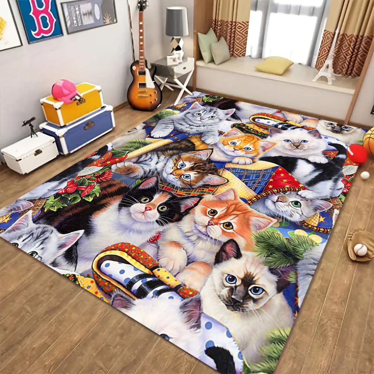 Comprar Alfombra grande con dibujos de gatos en 3D, alfombra para sala de  estar, dormitorio, sofá, felpudo, decoración de cocina, alfombra  antideslizante para niños