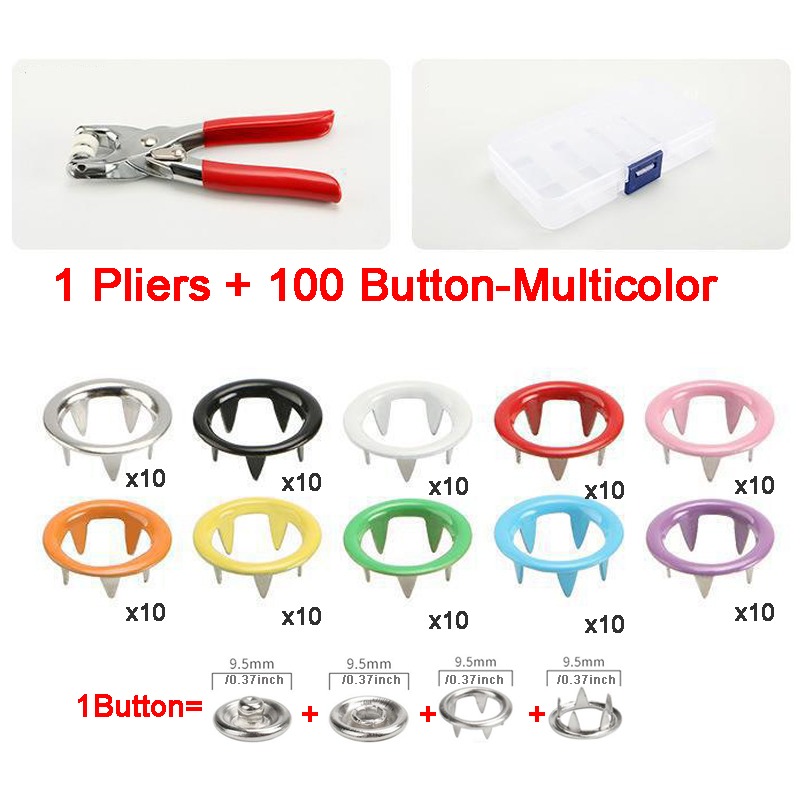 Plier Tool 50pcs Metal Snap Button Thickened Snap Fastener Kit Diy Craft  Supplies For Installing Clothes Bag Sewing Accessories