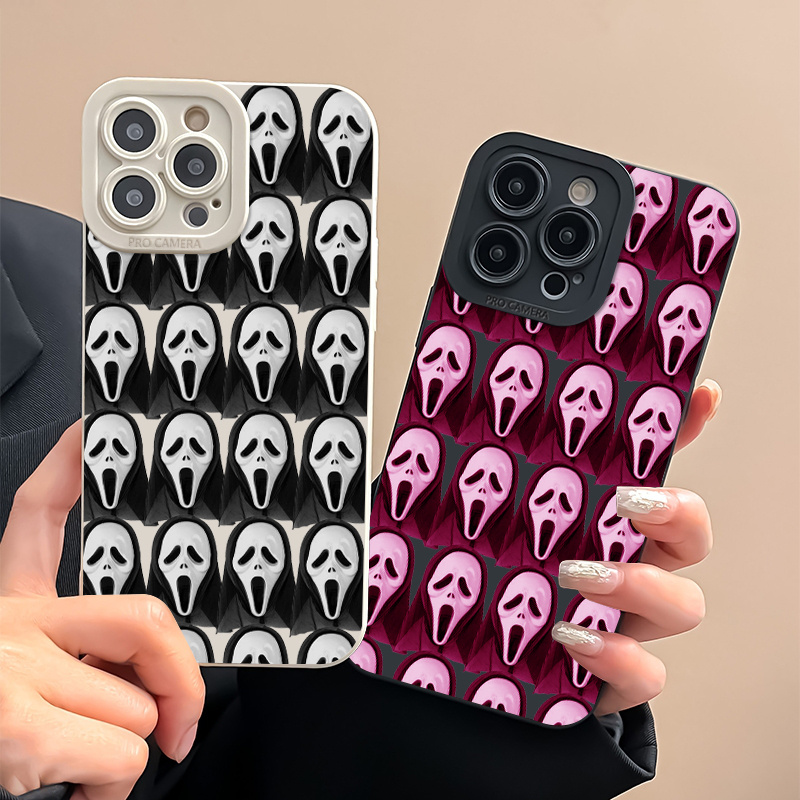 2pcs Funda De Teléfono Con Gráfico De Calavera De Halloween A Prueba De  Golpes Para Iphone