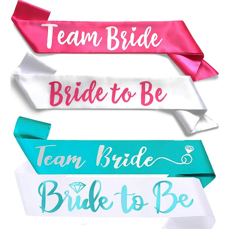 Team Bride 7pc Satin Sash Set - Sophisticated & Fun Party Favors for  Bachelorette Party, Bridal Shower & Wedding Party (7pc Set, White & Black)
