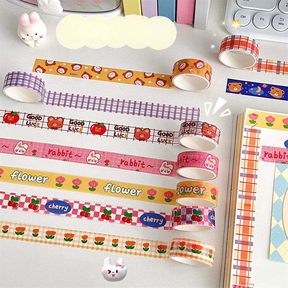 Decorative Tape Paper Plaid Stickers Tent And Paper Tape - Temu