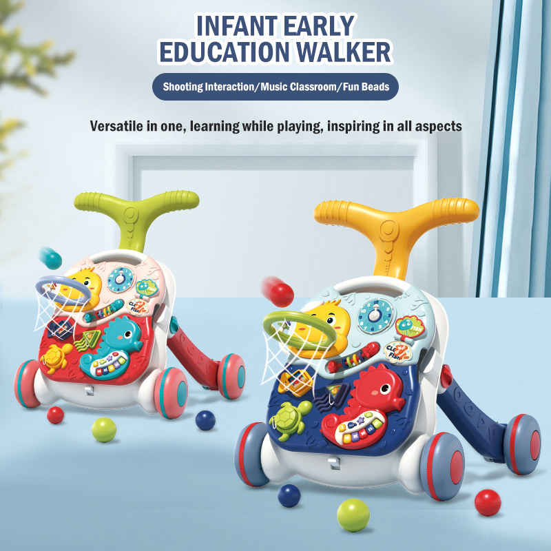 Andadores ajustables para bebés con bandeja fácil de limpiar, andador  universal con ruedas, andador plegable antivuelco para niñas y niños de 6 a  18