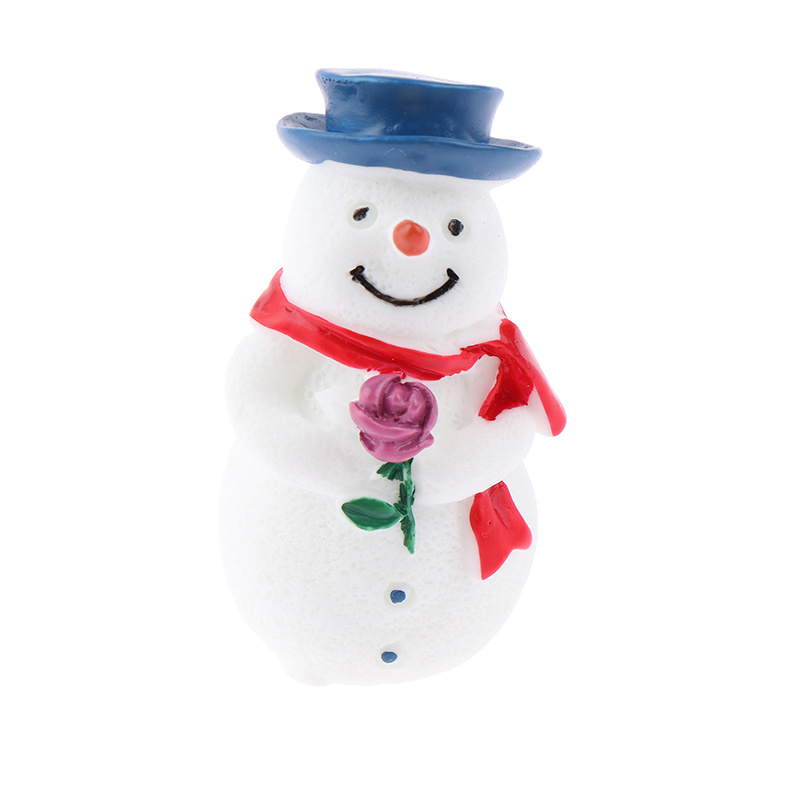 Snowman with Star Christmas Miniature Charm Resin Home Décor Accessori