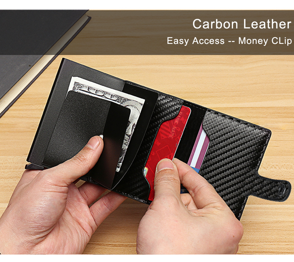 1pc Men's Rfid Carbon Fiber Credit Cards Holder, Rfid Mini Business Credit Card Holder, Ideal Gift For Men